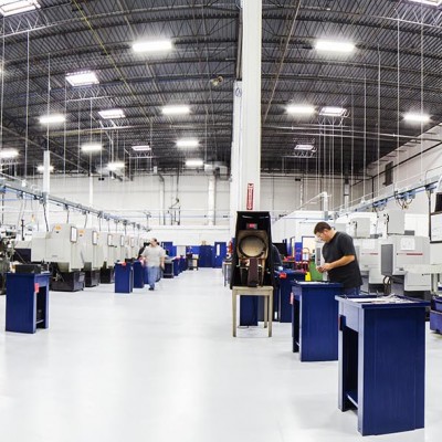 A panorama view of the Precision Products floor, snapped by Barney Taxel.
